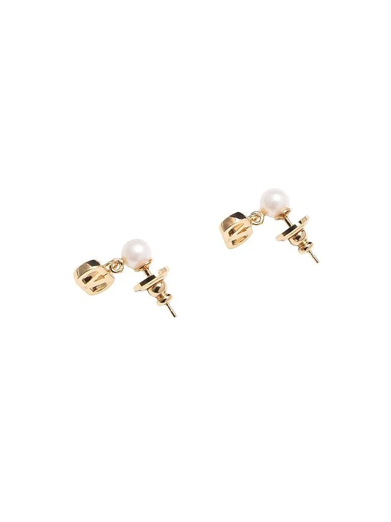 Valentino VLogo Signature Metal and Pearl Earrings 4