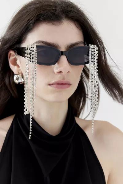 Urban Outfitters Rhinestone Fringe Rectangle Sunglasses