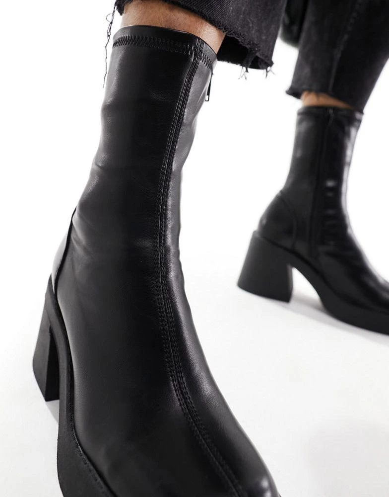 ASOS ASOS DESIGN Wide Fit Radiate mid-heel boots in black 3