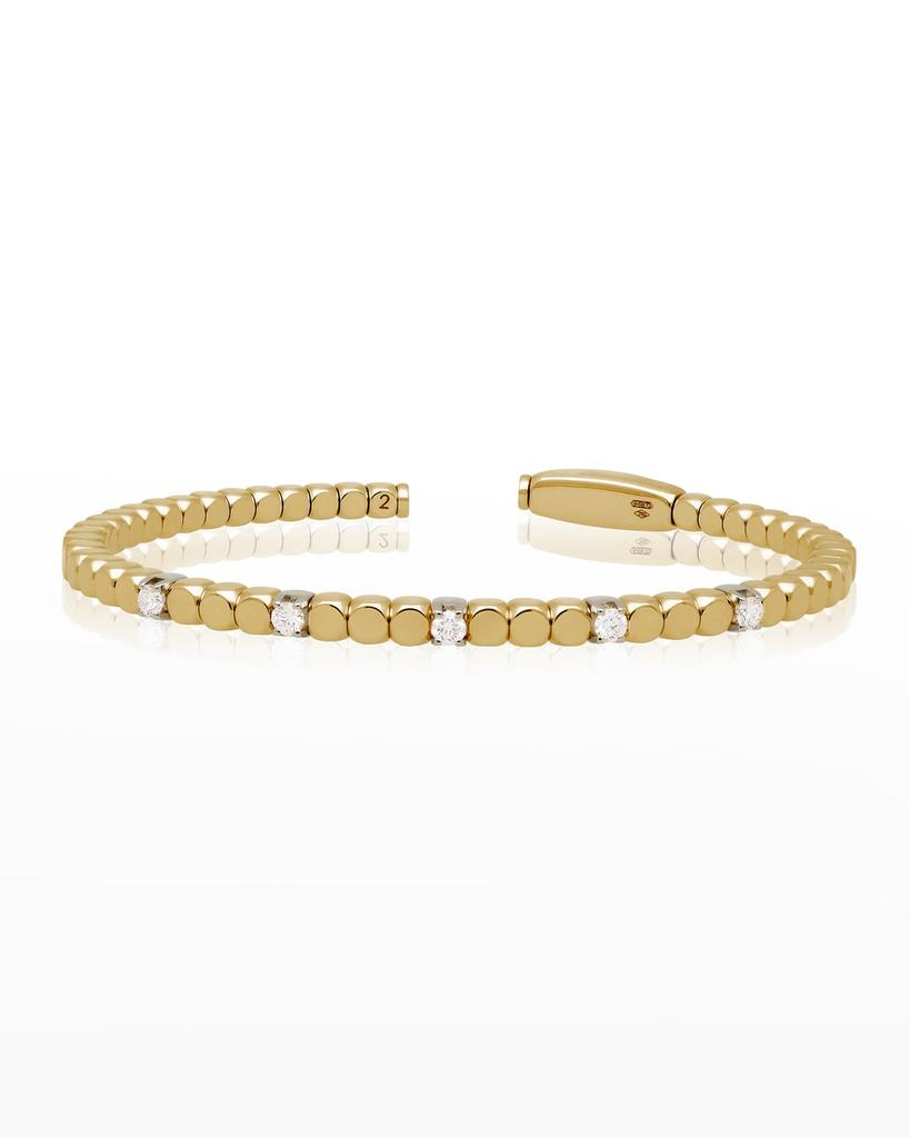 Roberto Demeglio Yellow Gold Dado Bangle with 5 Diamonds