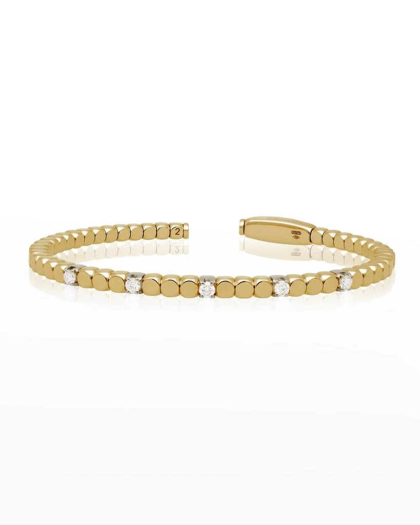 Roberto Demeglio Yellow Gold Dado Bangle with 5 Diamonds 1