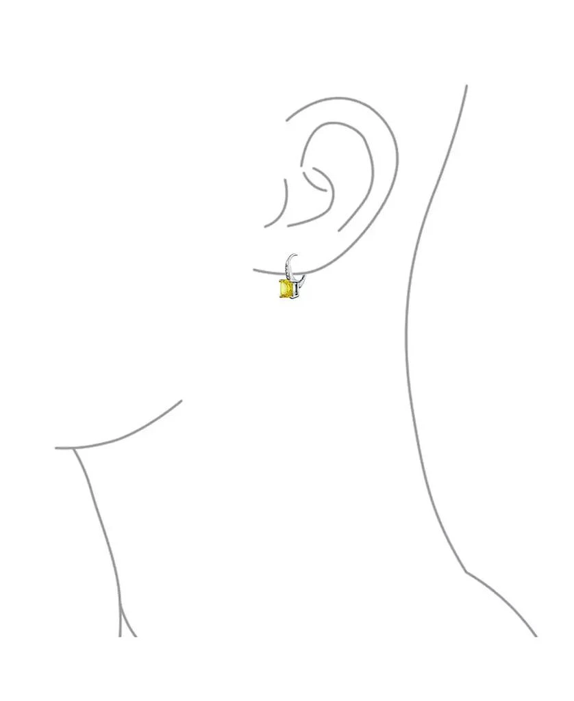Bling Jewelry Holiday Classic Solitaire Cubic Zirconia Princess Cut Square Pave CZ Drop Lever back Earrings .925 Sterling Silver 4