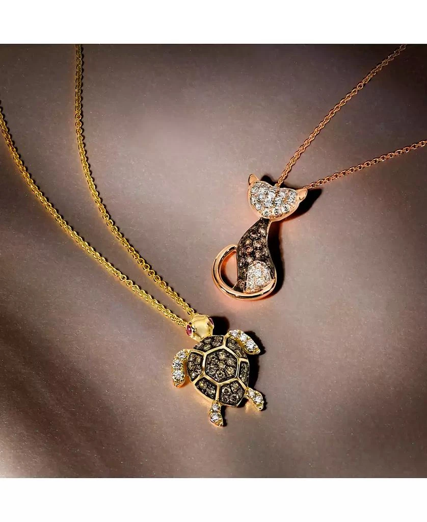 Le Vian Nude Diamond (1/3 ct. t.w.) 
Chocolate Diamond (1/4 ct. t.w.) Cat Necklace in 14k Rose Gold, 18" + 2" extender 3