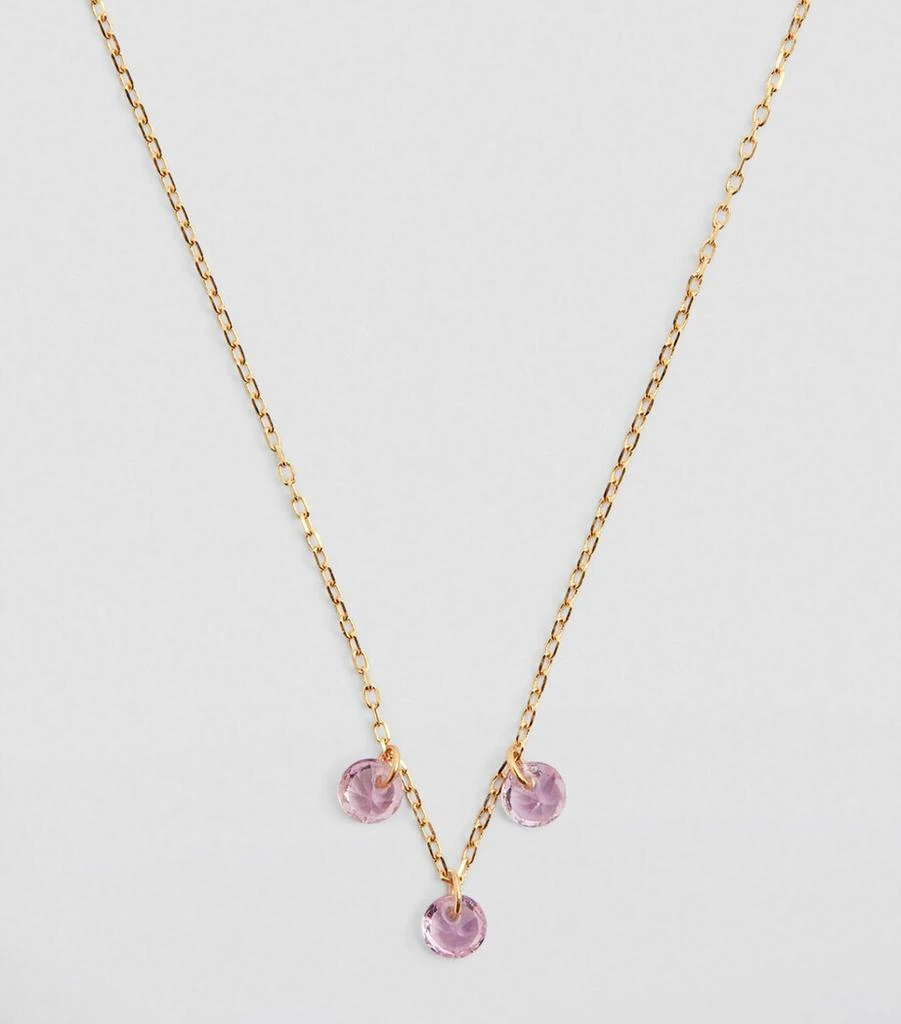 Persée Yellow Gold and Sapphire La Vie en Rose Necklace 2