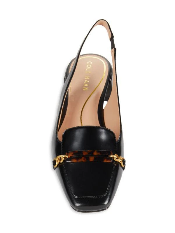 Cole Haan Penley Block Heel Leather Slingback Pumps 5