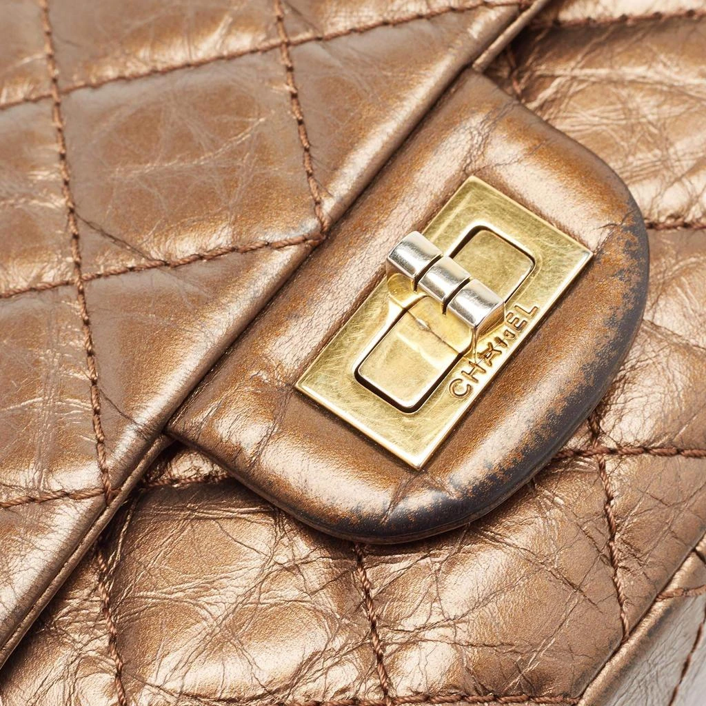 Chanel Chanel Metallic Brown Quilted Aged Leather Reissue 2.55 Classic 226 Flap Bag 6