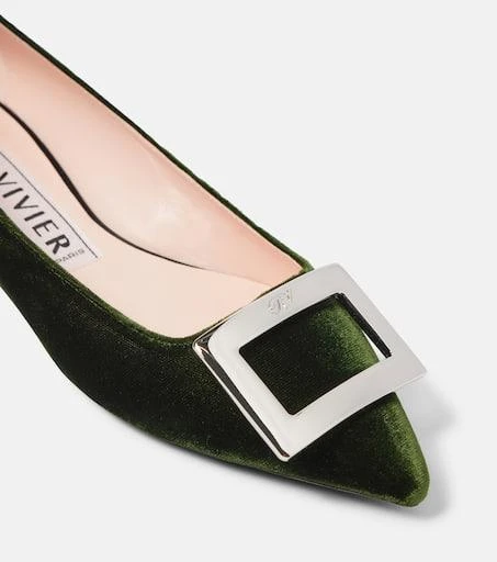 Roger Vivier Faux fur-trimmed ballet flats 5