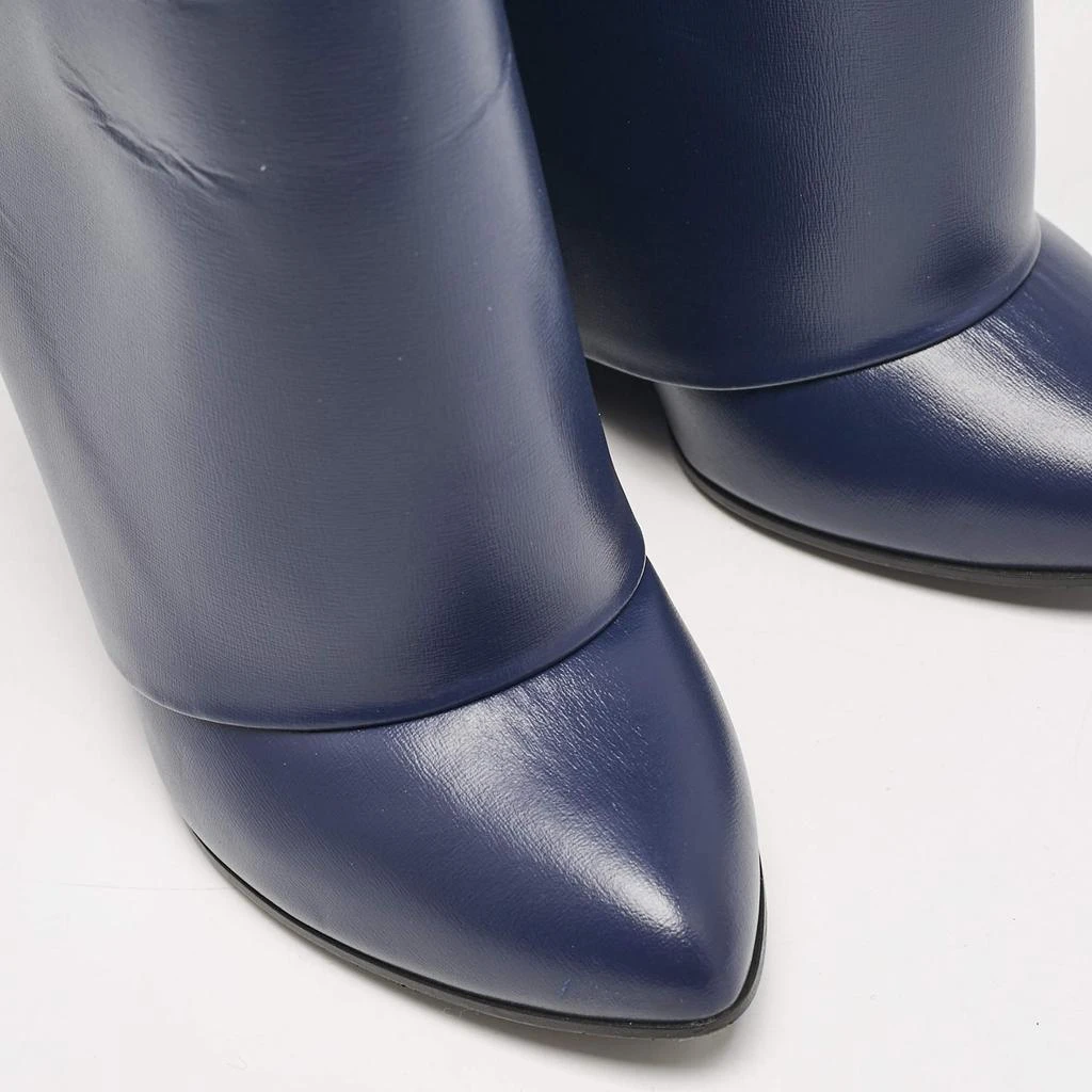 Givenchy Givenchy Navy Blue Leather Shark Lock Knee Length Boots Size 39 7