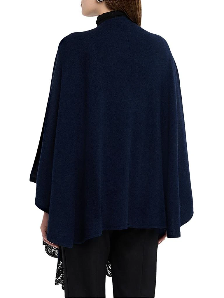 Sofia Cashmere Lace-Trim Cashmere Knit Cape 4