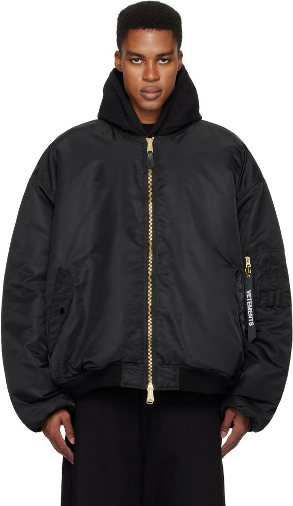 Vetements Black Alpha Industries Edition Double Zip Reversible Bomber Jacket 1