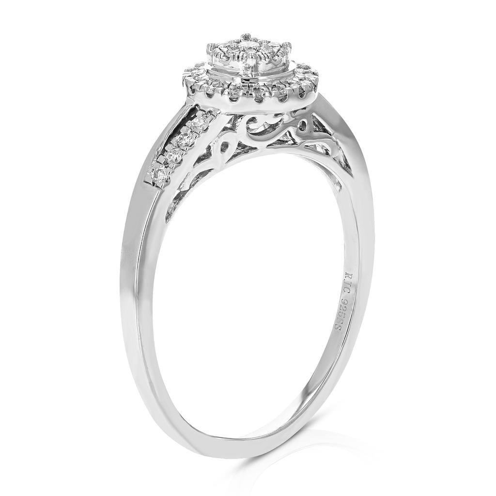 Vir Jewels 1/5 cttw Round Lab Grown Diamond Prong Set Engagement Ring .925 Sterling Silver