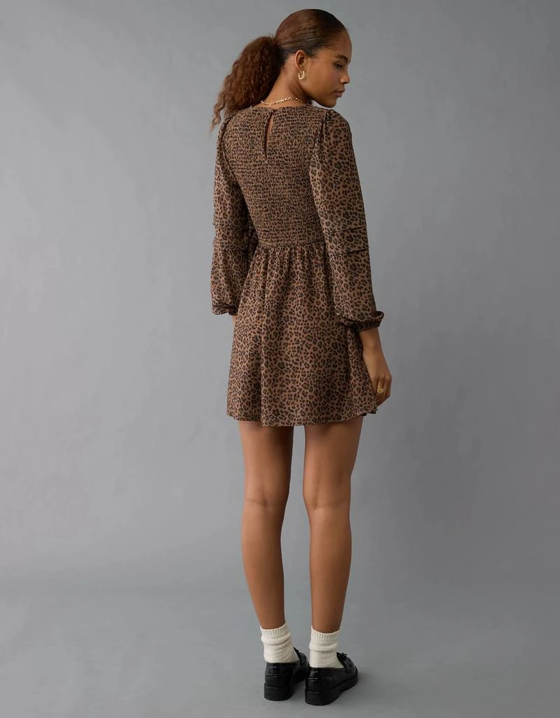 AE AE Long-Sleeve High Neck Mesh Mini Dress 2