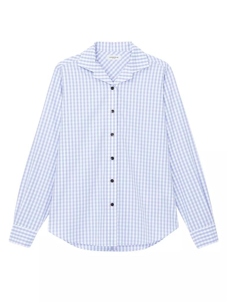 Lafayette 148 New York Gingham Cotton Poplin Blouse