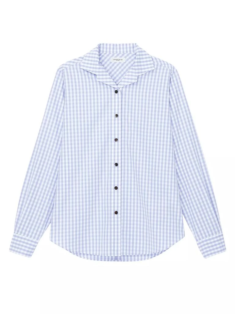 Lafayette 148 New York Gingham Cotton Poplin Blouse 1