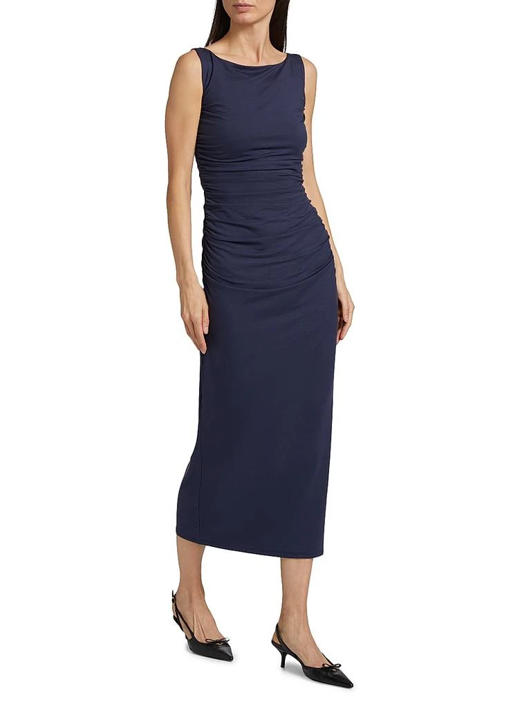 knee length dresses for ladies RENT Reformation Lore ruched floral-print georgette midi dress (RRP £248) main image 1