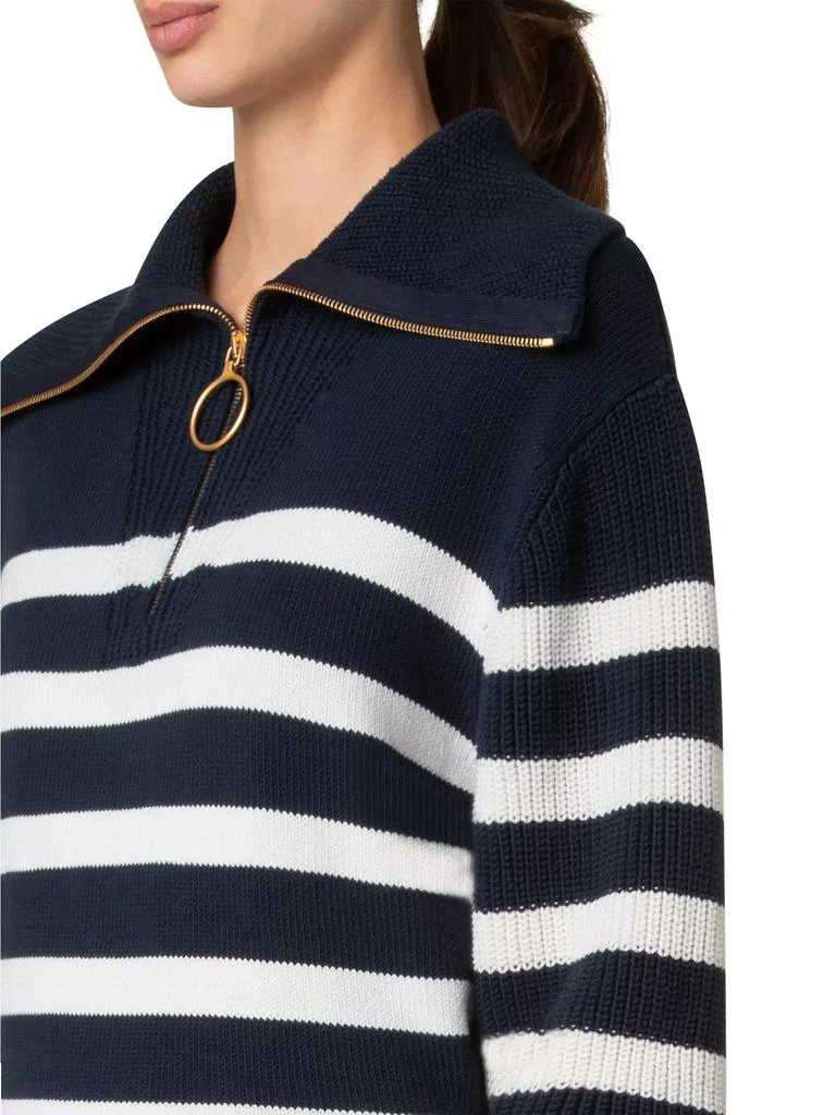 Akris Striped Cotton-Blend Sweater 7