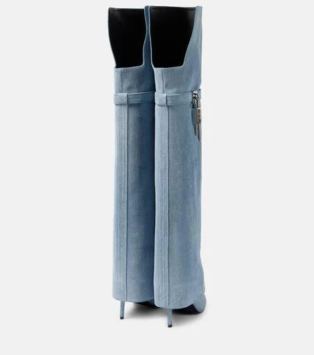 Givenchy Shark Lock Stiletto denim over-the-knee boots 2