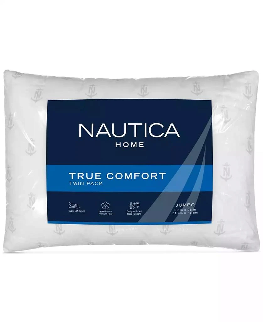 Nautica True Comfort All Position 2-Pack Pillows, Standard/Queen 2