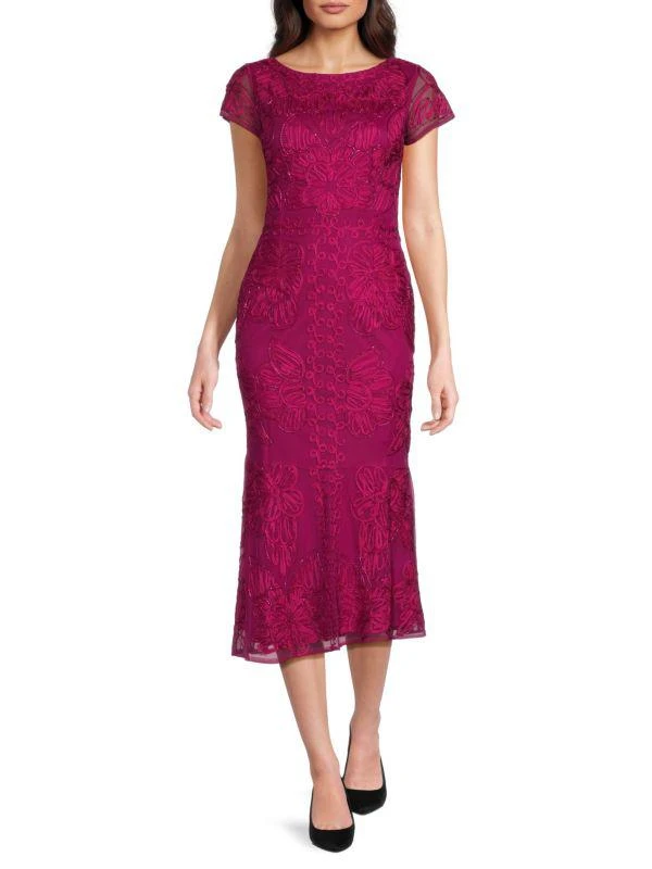 MARINA Sustache Embroidered Midi Dress 1