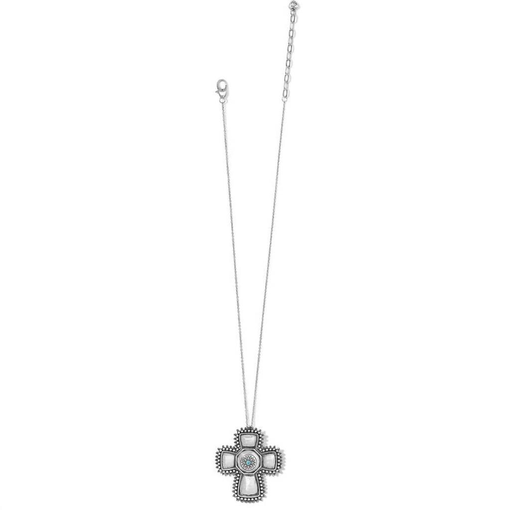 Brighton Women's Telluride West Cross Necklace In Silver-Turquoise