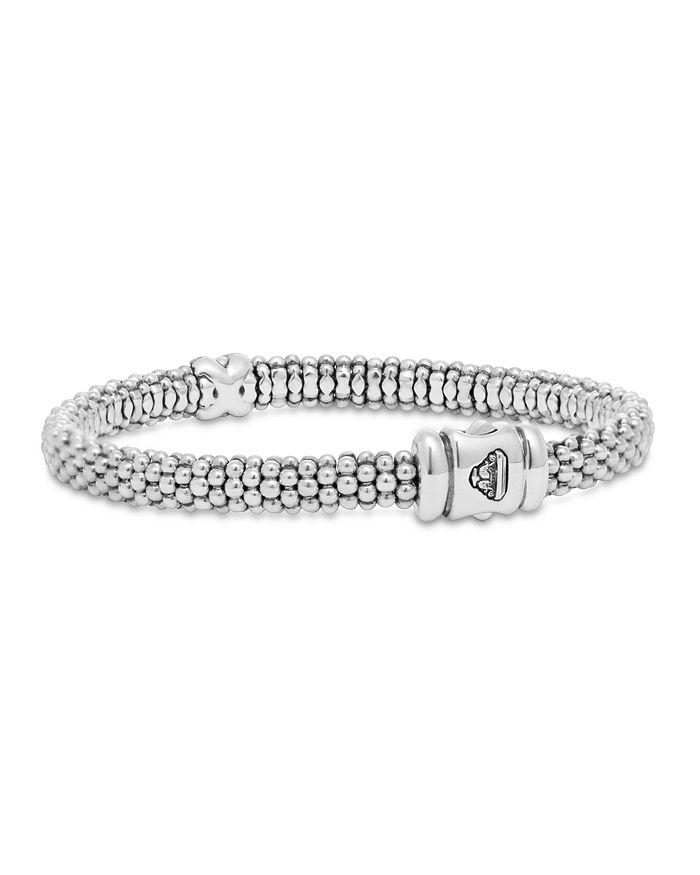 LAGOS 18K Gold and Sterling Silver Embrace Collection Rope Bracelet with Diamonds