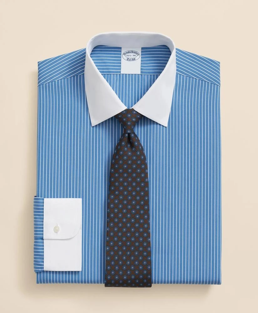 Brooks Brothers Pure Supima Cotton Regular-Finish Ainsley Collar, Ground  Stripe Dress Shirt - Shirts - Free Shipping - BeyondStyle
