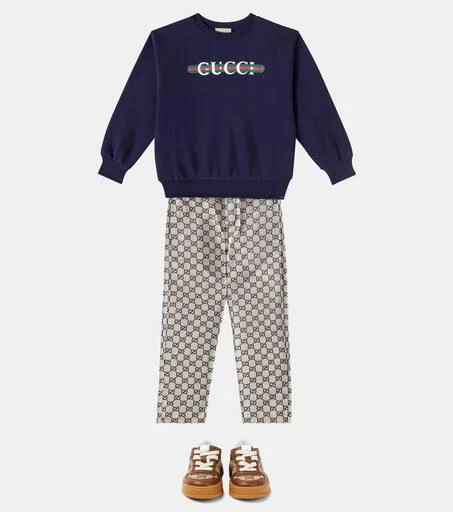 Gucci Web Stripe logo cotton jersey sweatshirt 2