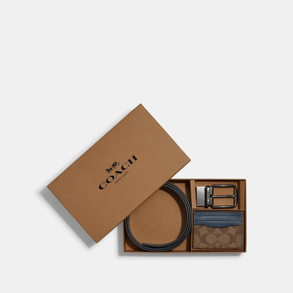 Coach Coach Outlet Boxed Card Case And Belt Gift Set In Colorblock Signature Canvas 4