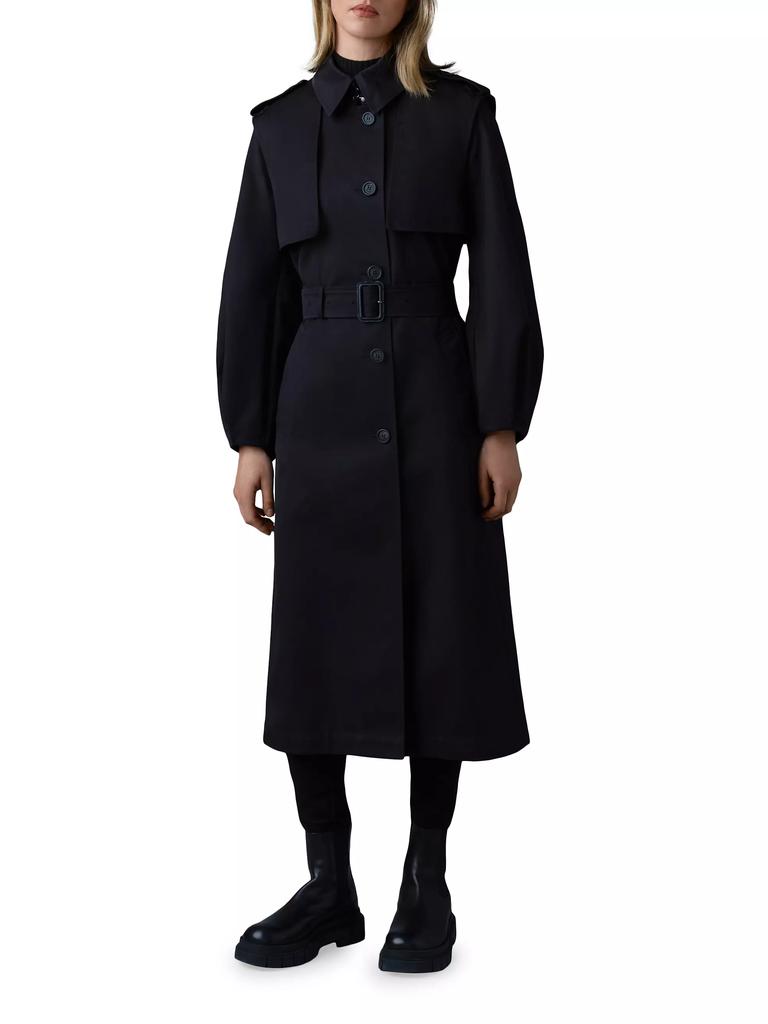 Mackage Alia Twill Balloon-Sleeve Trench Coat