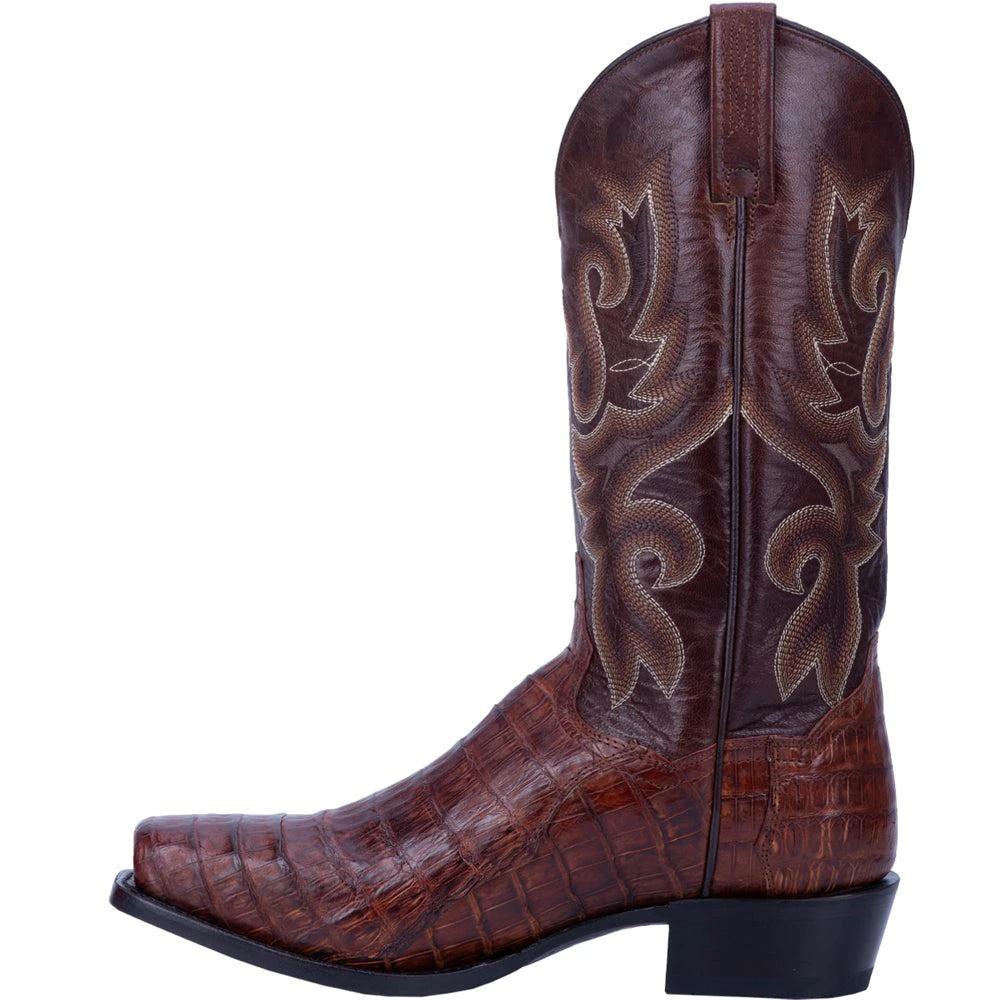 Dan Post Boots Bayou Embroidered Caiman Square Toe Pull On Cowboy Boots 3