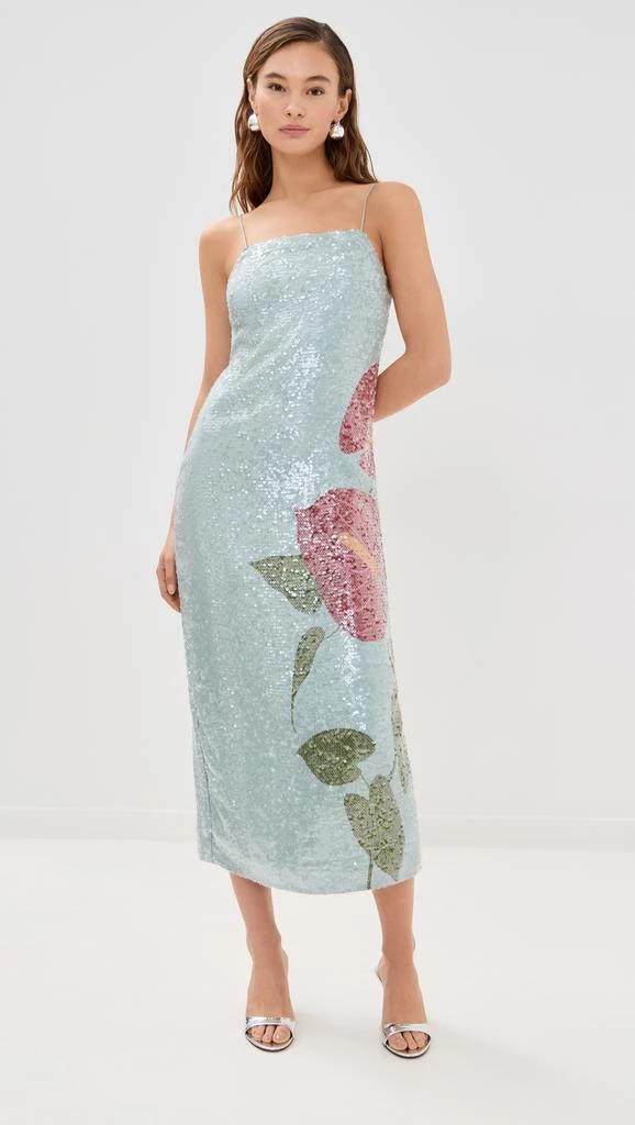 Farm Rio Anthurium Flowers Slip Maxi Dress 8