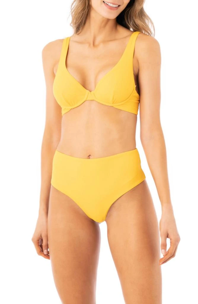 Maaji Amber Yellow Macarenna Reversible Underwire Bikini Top 4