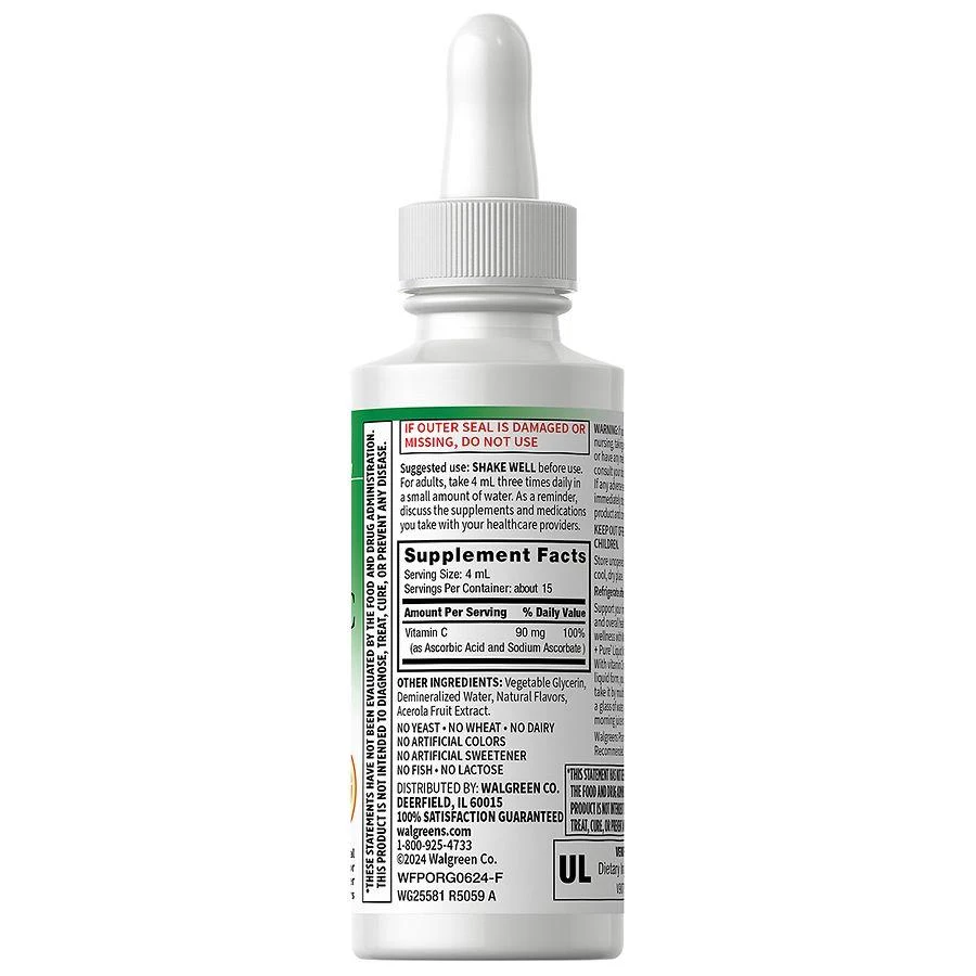 Walgreens Free & Pure Liquid Vitamin C Natural Orange 5