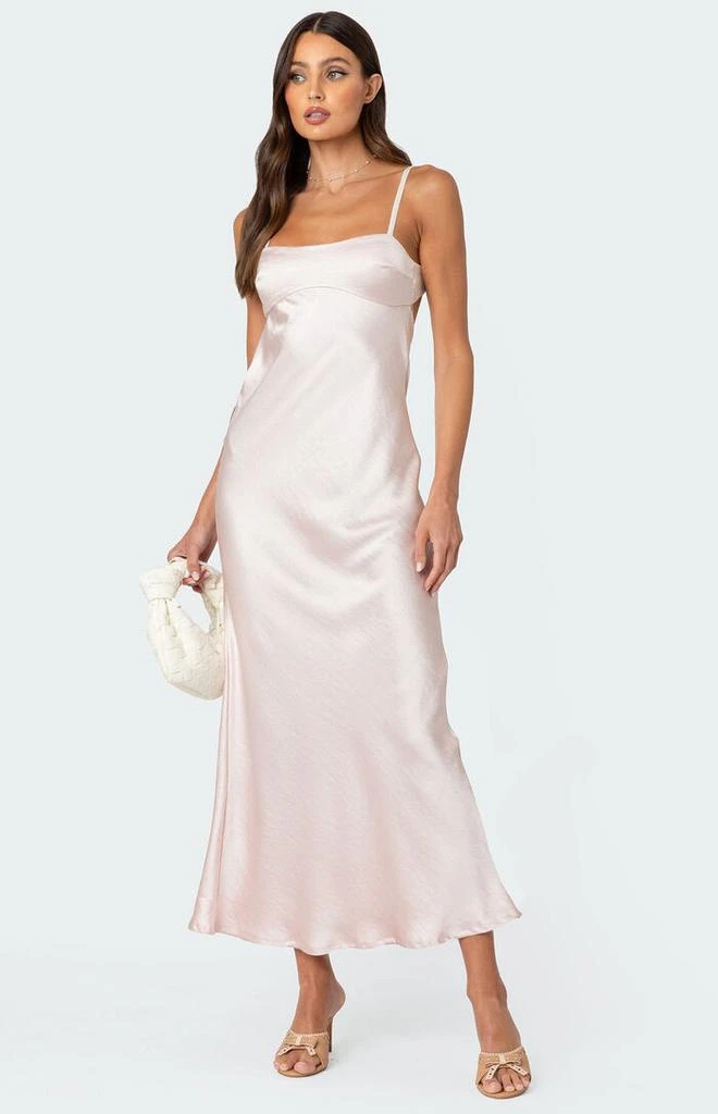 Edikted Vienna Open Back Satin Maxi Dress 4
