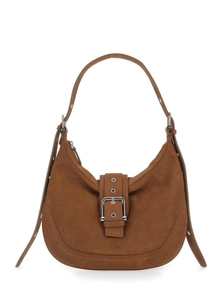 OSOI 'Mid Hobo Brocle' Brown Shoulder Bag In Grained Leather Woman 1