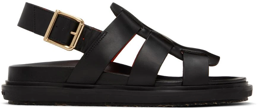 Marni Black Gladiator Fussbett Sandals 1