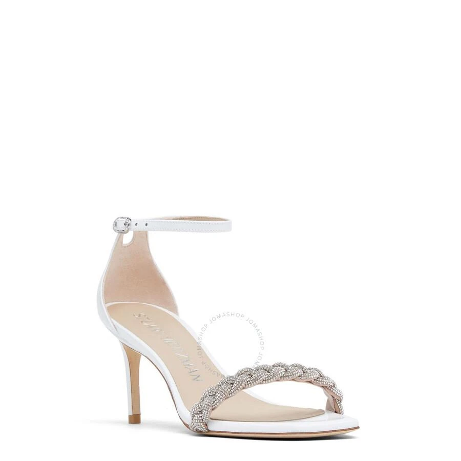 Stuart Weitzman Ladies White Nudistcurve 75 Highshine Sandals 2