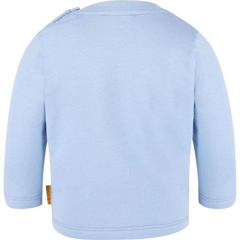 Steiff Logo bear in beanie long sleeved t shirt in blue