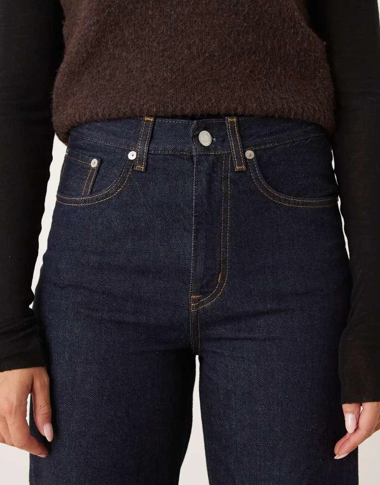 ARKET ARKET Coral high waist relaxed leg jean in darkwash indigo blue rinse 4