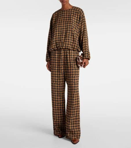 Dries Van Noten Houndstooth satin blouse 6