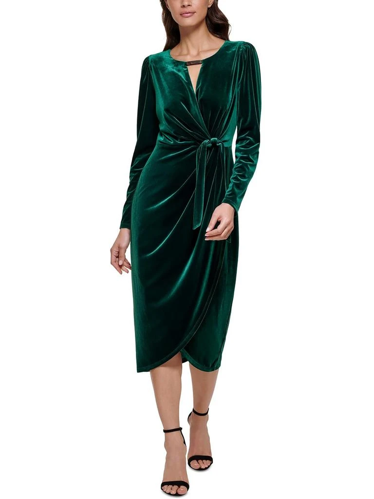 Kensie Womens Velvet Tea Wrap Dress 3
