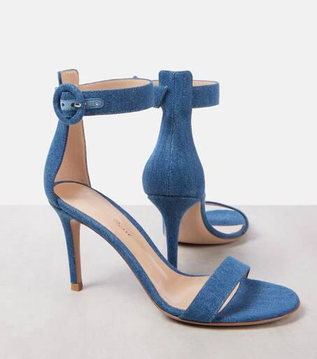 Gianvito Rossi Portofino 85 denim sandals 5