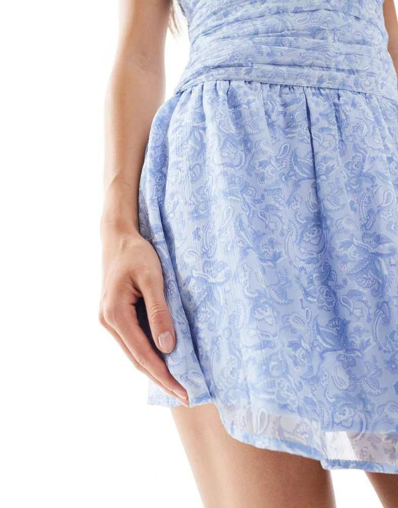 HOLLISTER Hollister square neck drop waist chiffon mini dress in blue -  Dresses & Skirts - Compare Prices from 5+ Stores - BeyondStyle