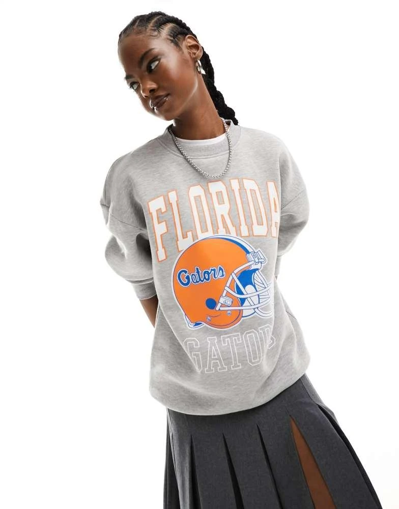 Daisy Street Daisy Street oversized sweatshirt with vintage Florida graphic in grey marl 1
