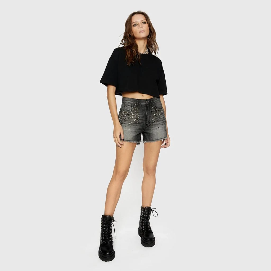 Rebecca Minkoff Crystal Embellished Denim Shorts 4