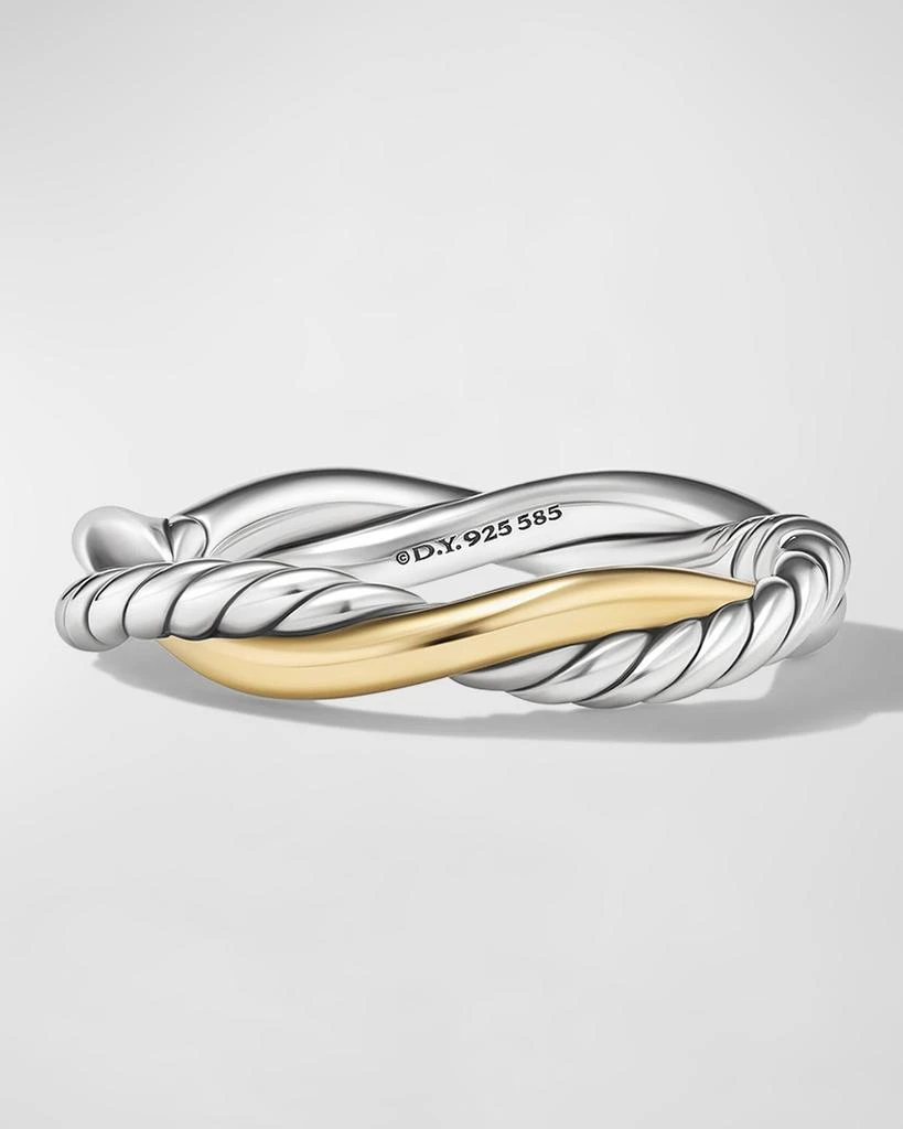David Yurman Petite Infinity Band Ring in Silver with 14K Gold, 4mm