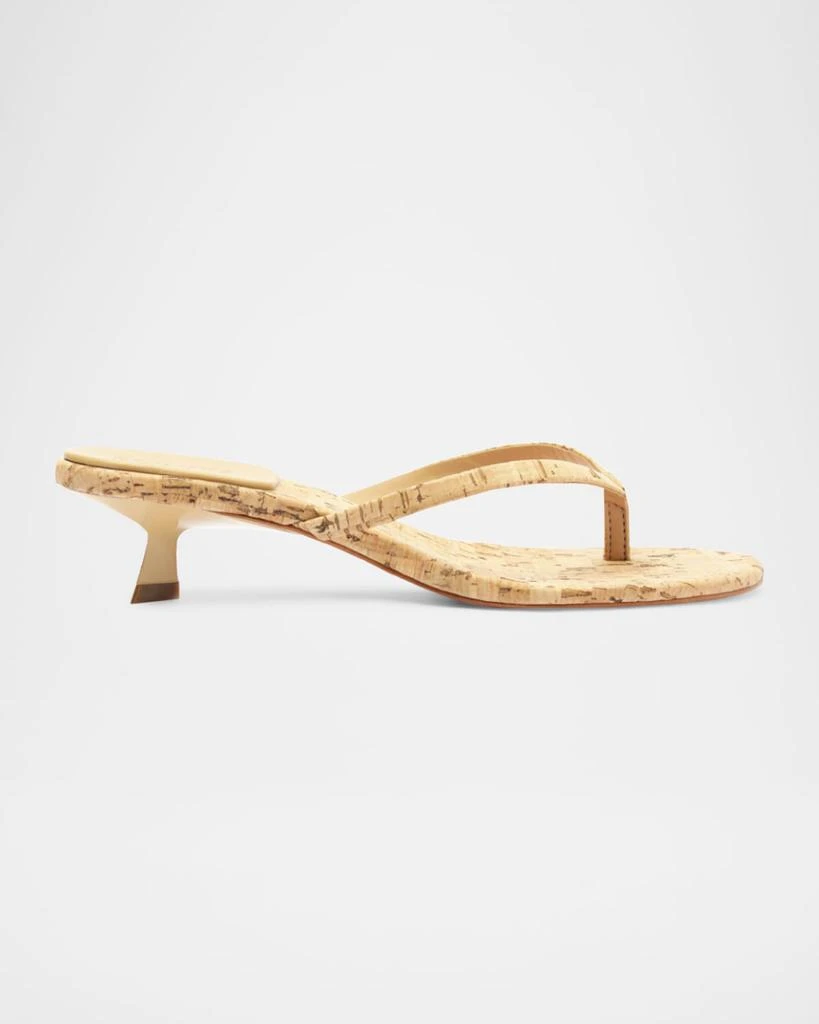 Schutz Carolyn Cork Thong Kitten Sandals 1