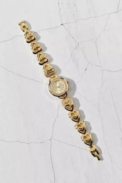Urban Outfitters Rhinestone Double Hearts Chain Watch 2