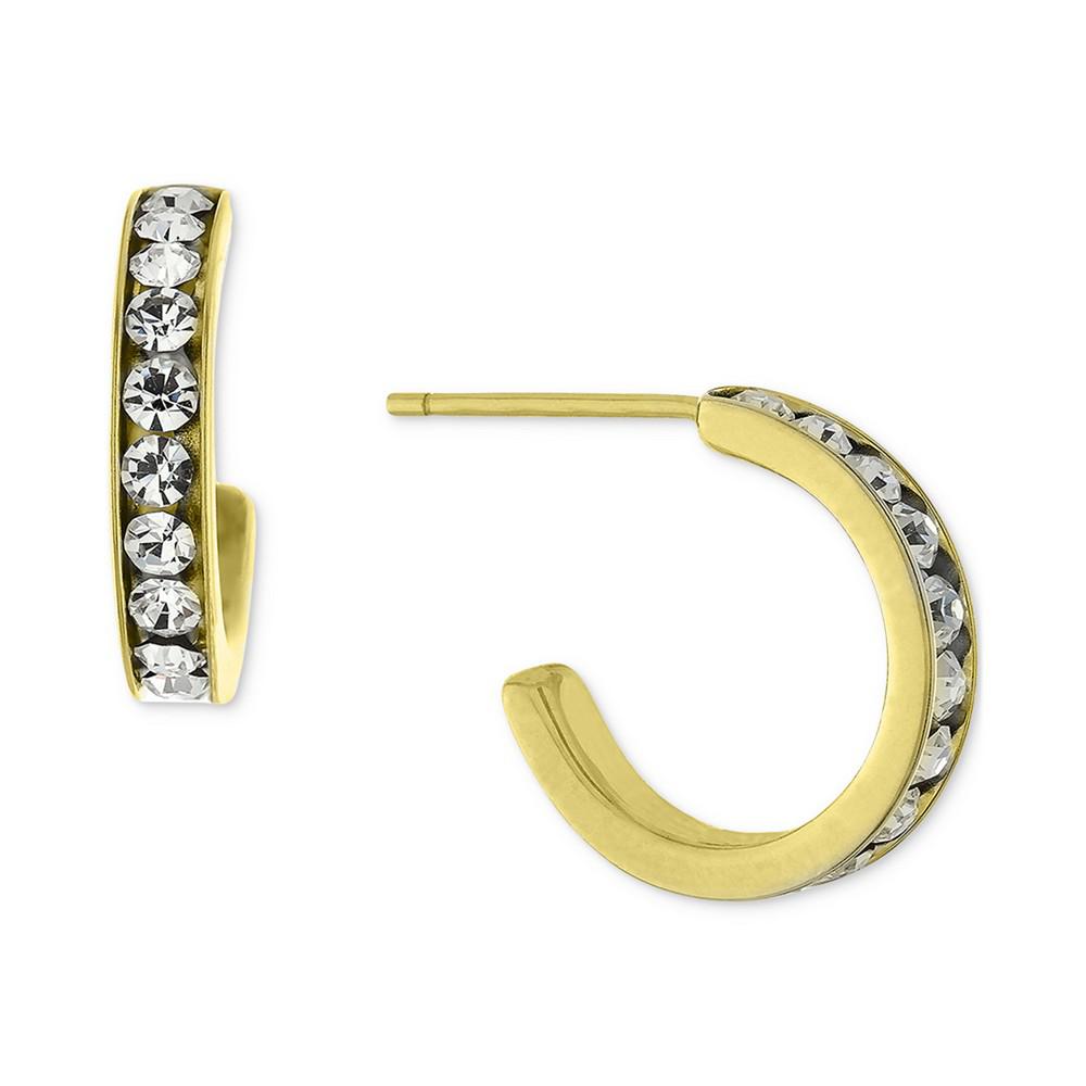 Giani Bernini Crystal Small Hoop Earrings in 18k Gold-Plated Sterling Silver, 0.59", Created for Macy's