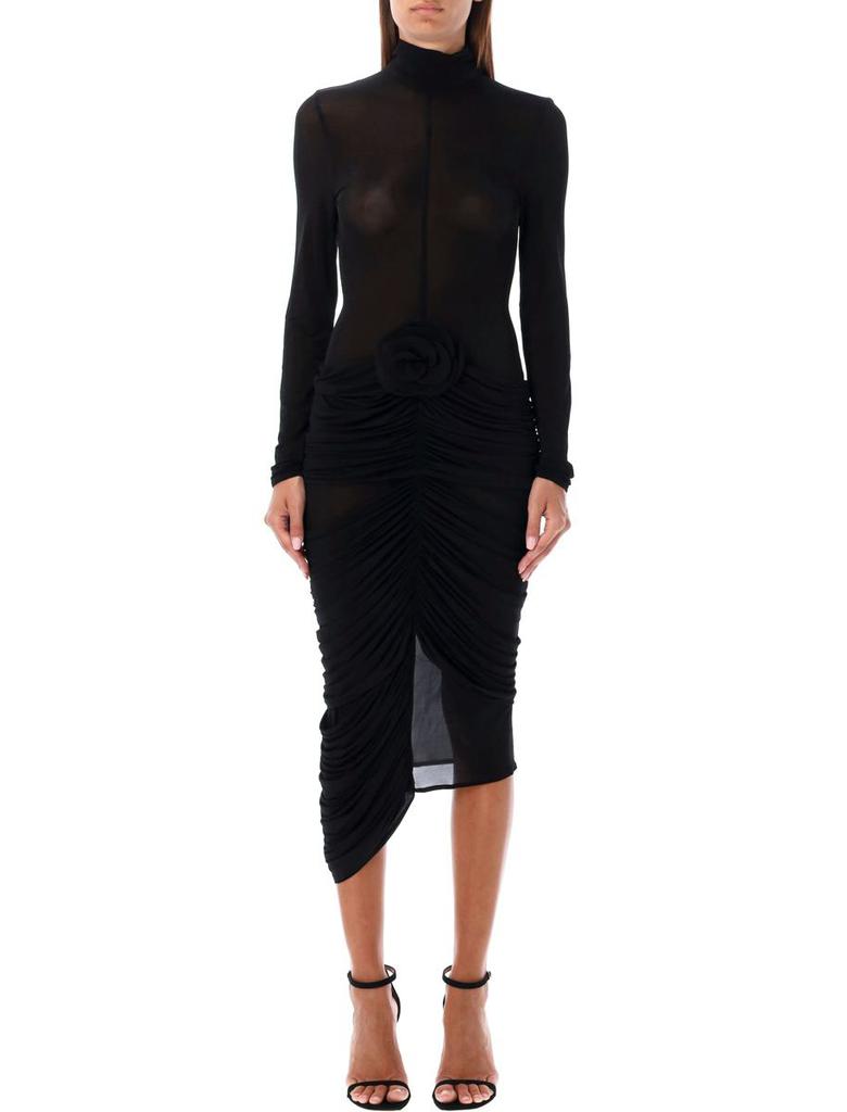 Magda Butrym Magda Butrym Midi Dress Long Sleeve Ruched Sleeve